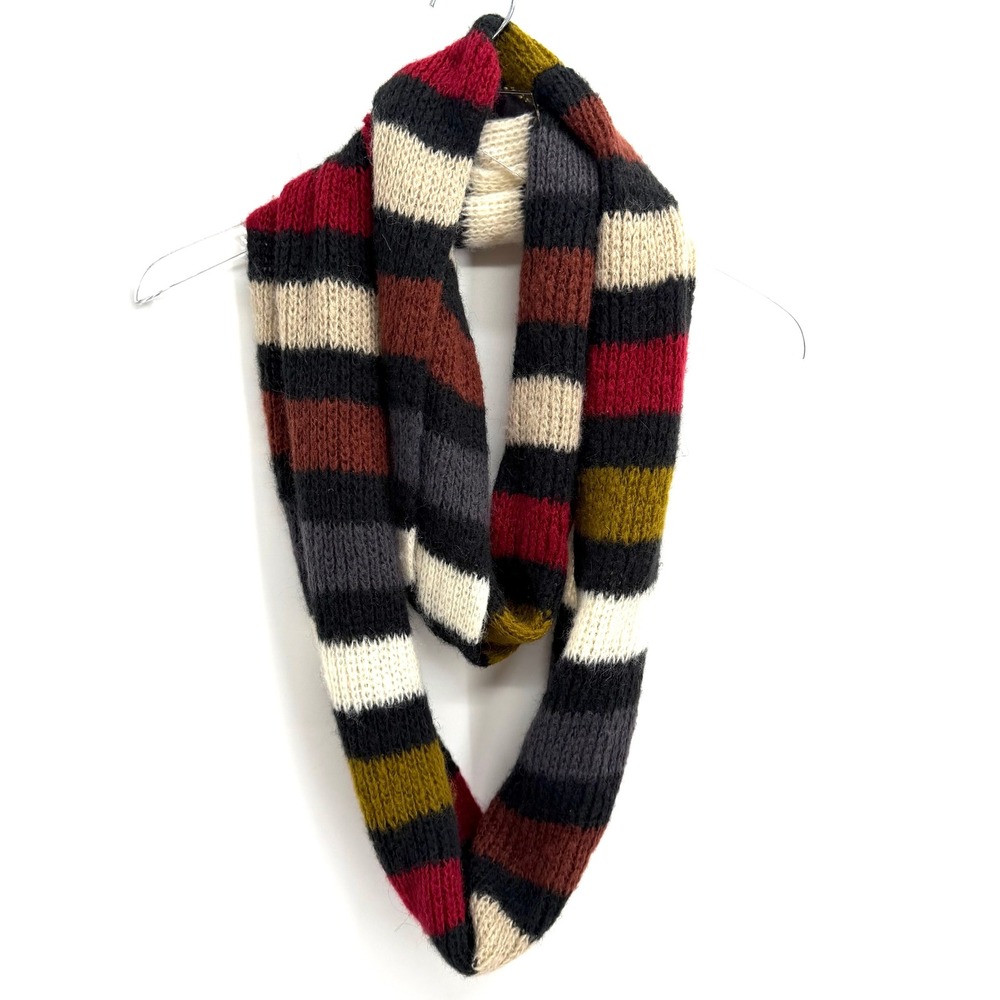 Wooden Ships Mohair Wool Blend Striped Infinity Scarf Multi-Color Downtown Girl